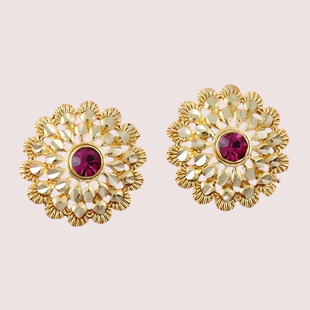 Women's Golden Designer Earrings, Stylish Golden Stud Earrings - Apparel - front view | Snazzyway