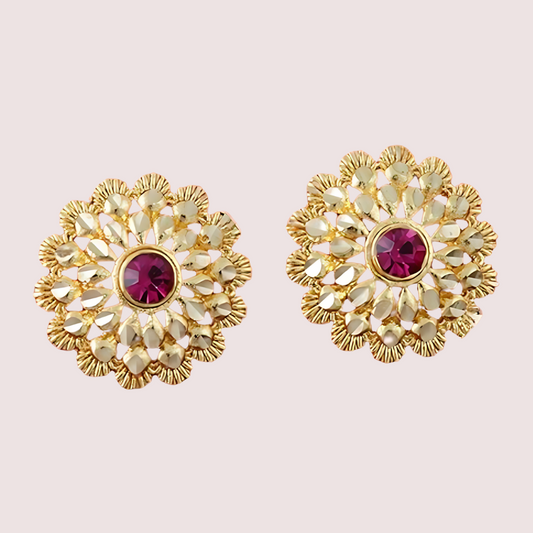 Women's Golden Designer Earrings, Stylish Golden Stud Earrings - Apparel - front view | Snazzyway