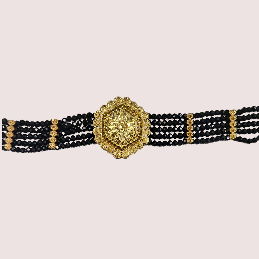 Women's Jet Black Designer Necklace, Radiant Jet Necklace Set - Apparel - close-up detail view | Snazzyway