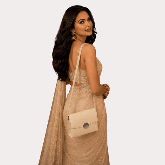 Women's Ivory Designer Clutch Bag, Elegant Ivory Evening Purse - Apparel - front view | Snazzyway