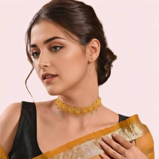 Women's Gold Gold-Plated Necklace, Radiant Gold Necklace Set - Apparel - front view | Snazzyway