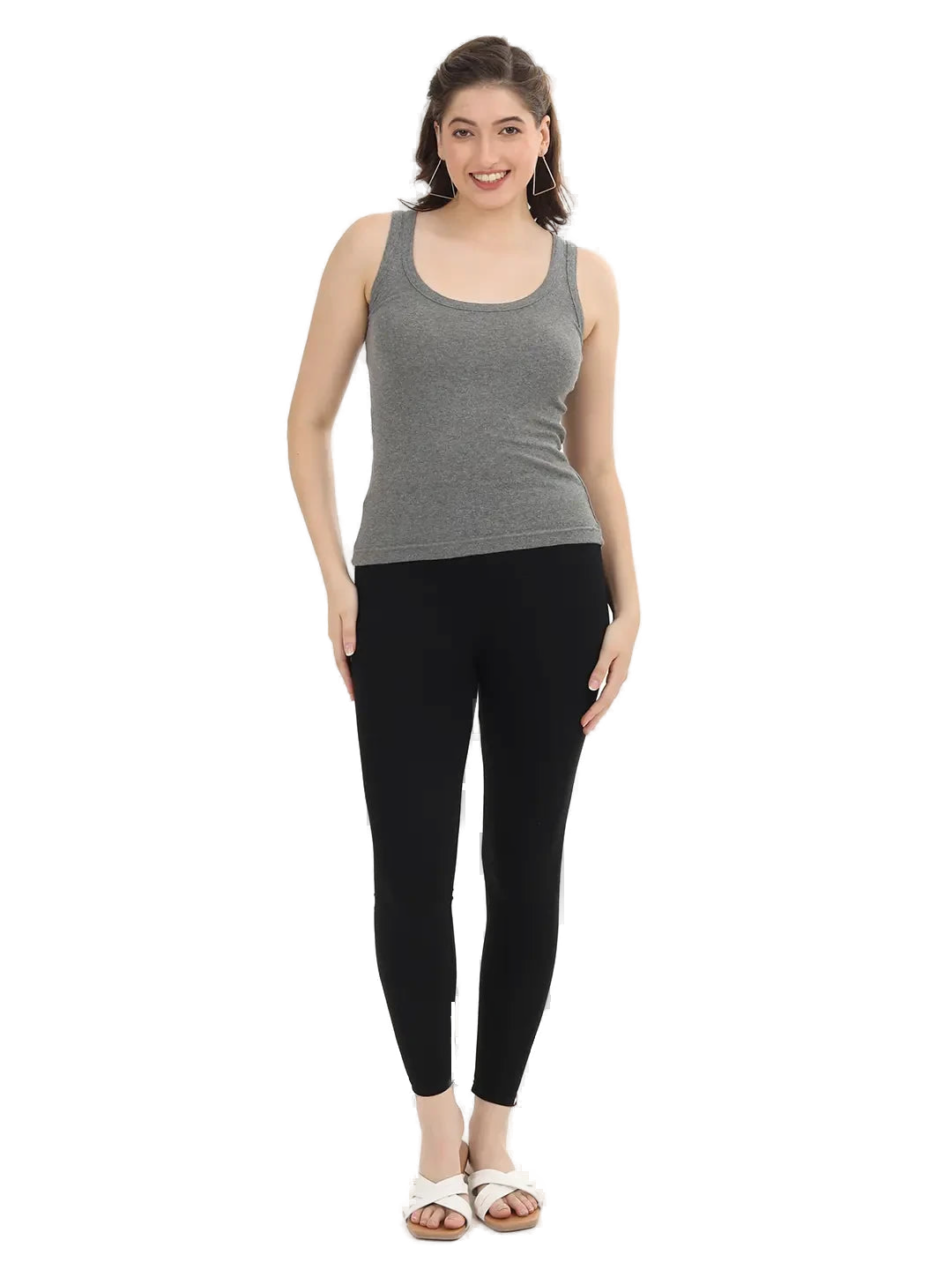 Women’s Black Premium 4-Way Stretch Lycra Leggings Full Length Churidar & Casual Wear Versatile Ethnic & Modern Bottom Wear - Western Wear - front view...