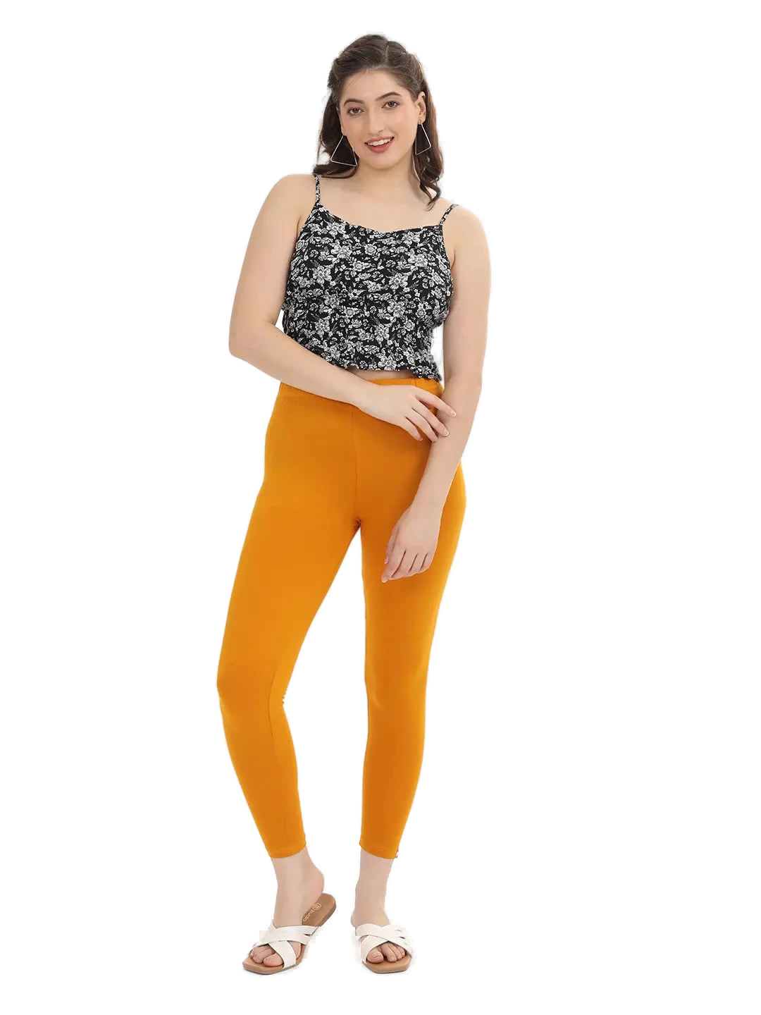 Women’s Musturd Yellow Premium 4-Way Stretch Lycra Leggings Full Length Churidar & Casual Wear Versatile Ethnic & Modern Bottom Wear - Western Wear -...
