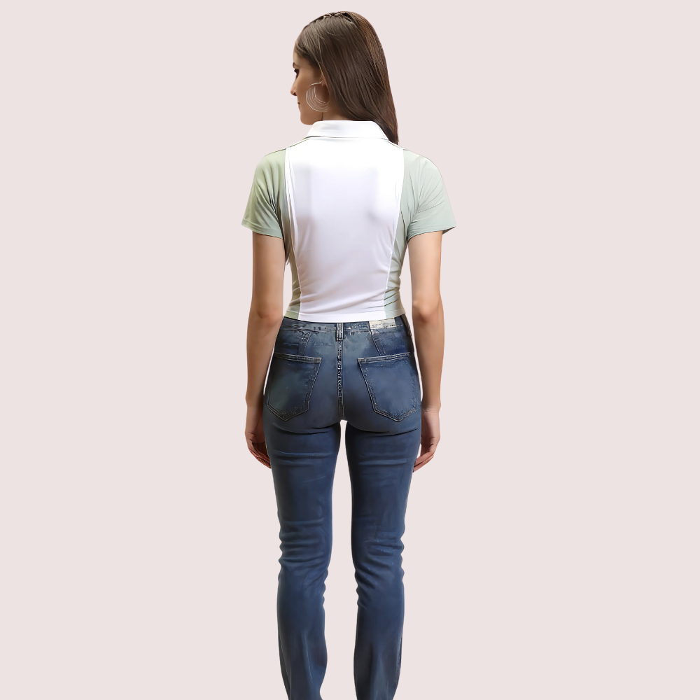 Women's Mint Green Designer Crop Top, Stylish Mint Top - Apparel - close-up detail view | Snazzyway