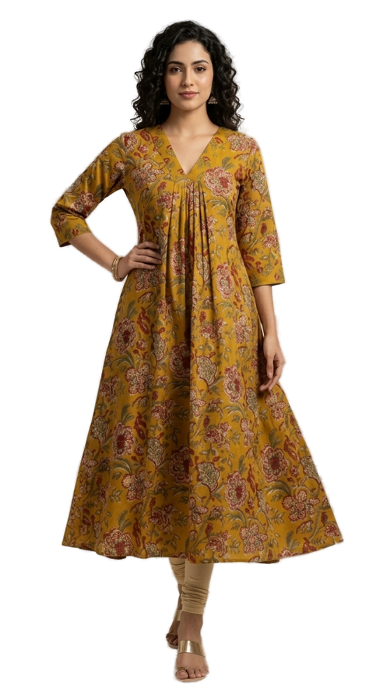 Women’s Yellow Designer Frock - Western Wear - front view | Villows DTrendz