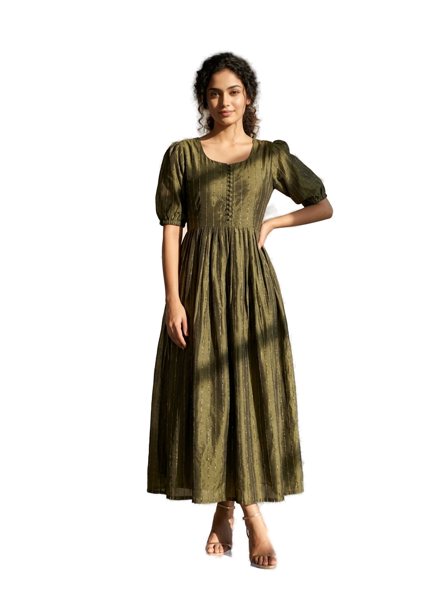Women’s Mehandi Designer Frock - Western Wear - front view | Villows DTrendz
