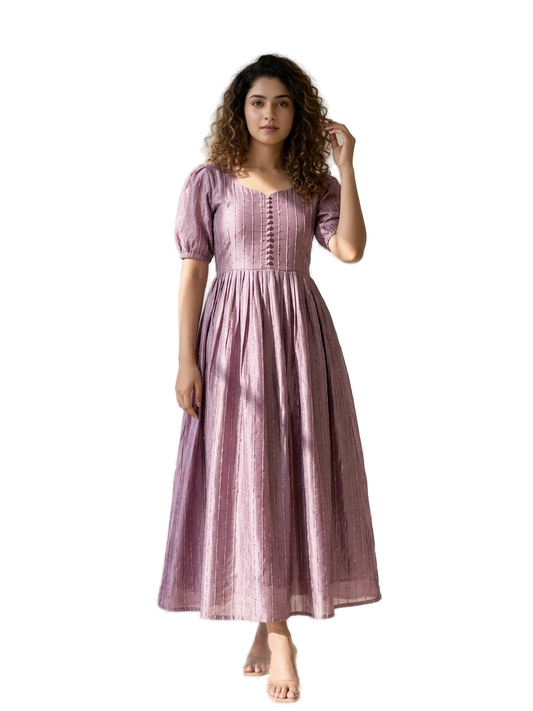 Women’s Onion Pink Designer Frock - Western Wear - front view | Villows DTrendz