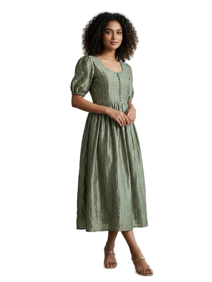 Women’s Pastel Green Designer Frock - Western Wear - front view | Villows DTrendz