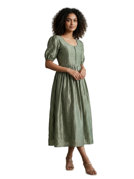 Women’s Pastel Green Designer Frock - Western Wear - front view | Villows DTrendz
