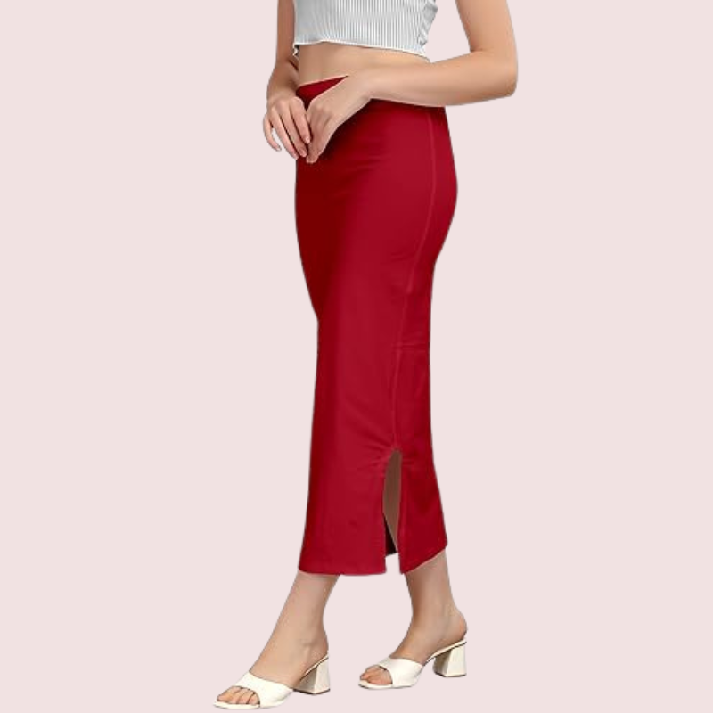 Women's Maroon Cotton Petticoat, Graceful Maroon Shapewear - Apparel - styled full look | Snazzyway