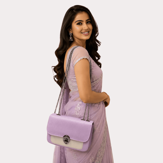 Women's Lavender Designer Sling Bag, Graceful Lavender Crossbody Purse - Apparel - front view | Snazzyway
