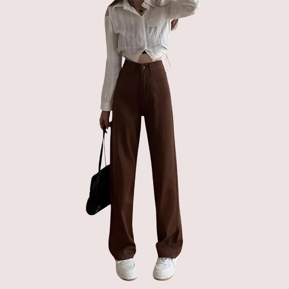 Women's Brown Denim Jeans, Charming Brown Denim Pants - Apparel - close-up detail view | Snazzyway