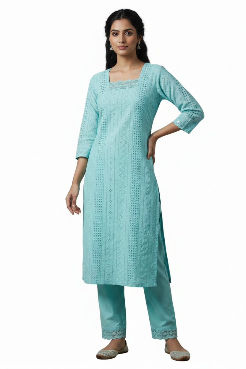 Women’s Hakooba Co-Ord Set - Indian Ethnic Wear - front view | Villows DTrendz