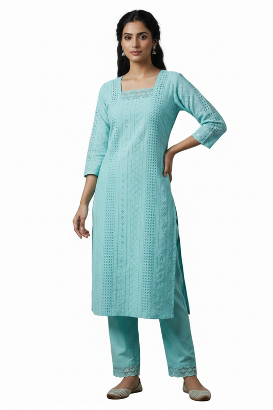 Women’s Hakooba Co-Ord Set - Indian Ethnic Wear - front view | Villows DTrendz