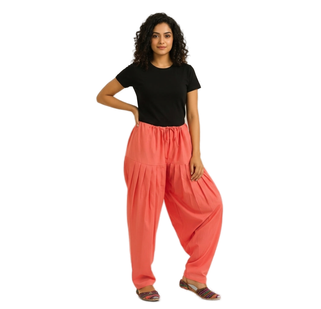 Women’s Coral Jaipur Cotton Patiala Pants - Indian Ethnic Wear - front view | Villows DTrendz