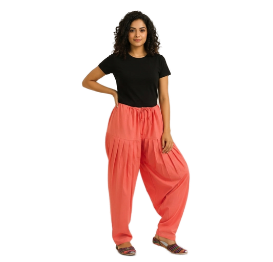 Women’s Coral Jaipur Cotton Patiala Pants - Indian Ethnic Wear - front view | Villows DTrendz
