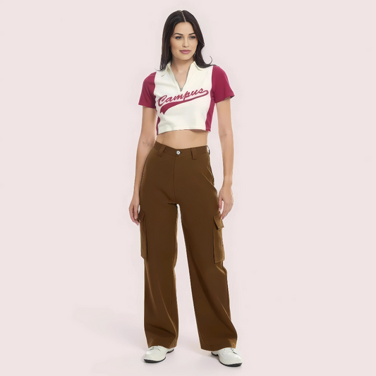 Women's Maroon Designer Crop Top, Opulent Maroon Top - Apparel - front view | Snazzyway