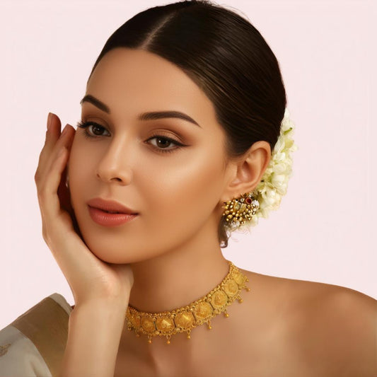 Women's Gold Gold-Plated Necklace, Refined Gold Necklace Set - Apparel - front view | Snazzyway