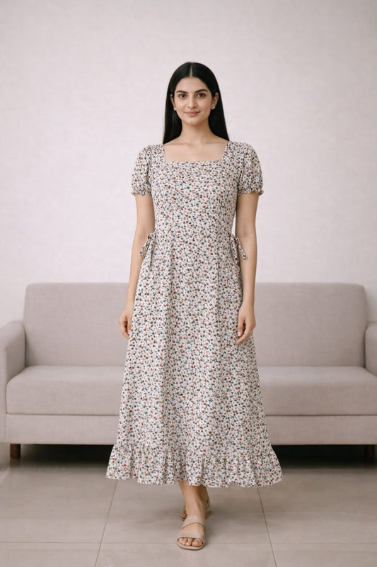 Women’s Pink Maxi Gown - Western Wear - front view | Villows DTrendz