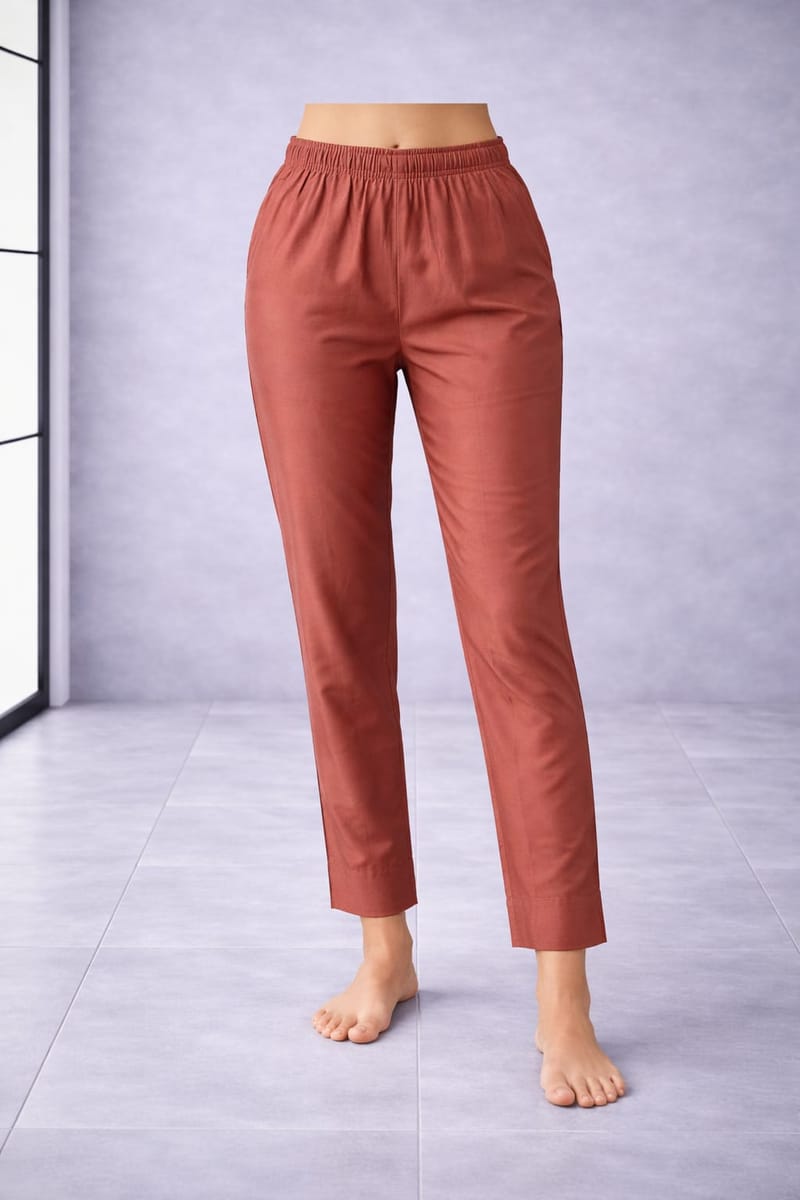 Women’s Bronze Medal Metallic Pants Stylish Shimmer Trousers Versatile Bottom Wear for Kurtis & Tunics - Western Wear - front view | Villows DTrendz