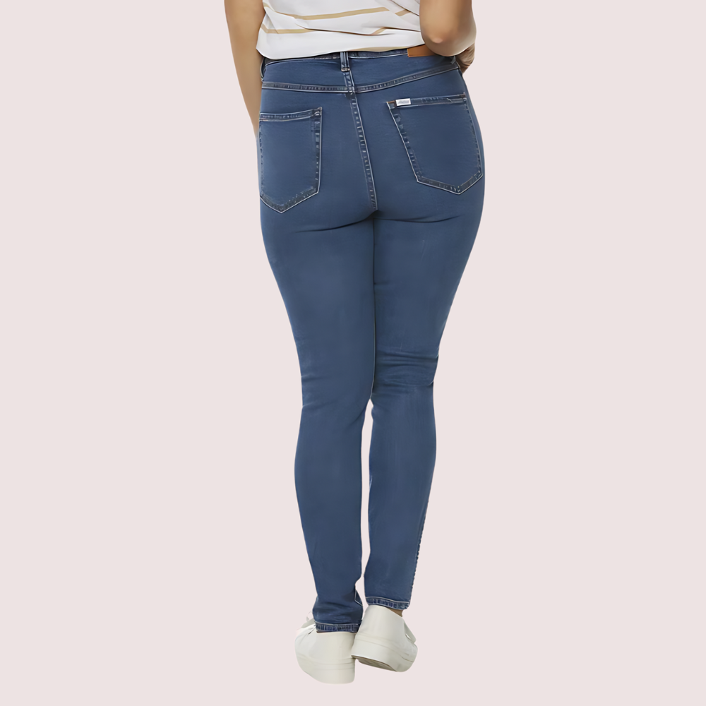 Women's Jet Black Designer Jeans, Elegant Jet Denim Pants - Apparel - back view | Snazzyway