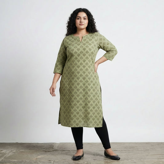Plus Size - Mehandi - Indian Ethnic Wear - front view | Villows DTrendz