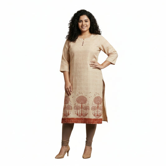 Plus Size - Red - Indian Ethnic Wear - front view | Villows DTrendz