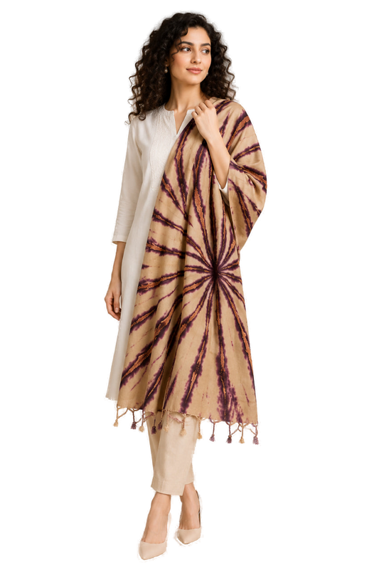 Premium Rayon Cotton Scarf - Wine - Indian Ethnic Wear - front view | Villows DTrendz