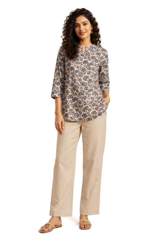 Women’s Black Rayon Short Kurti - Indian Ethnic Wear - front view | Villows DTrendz