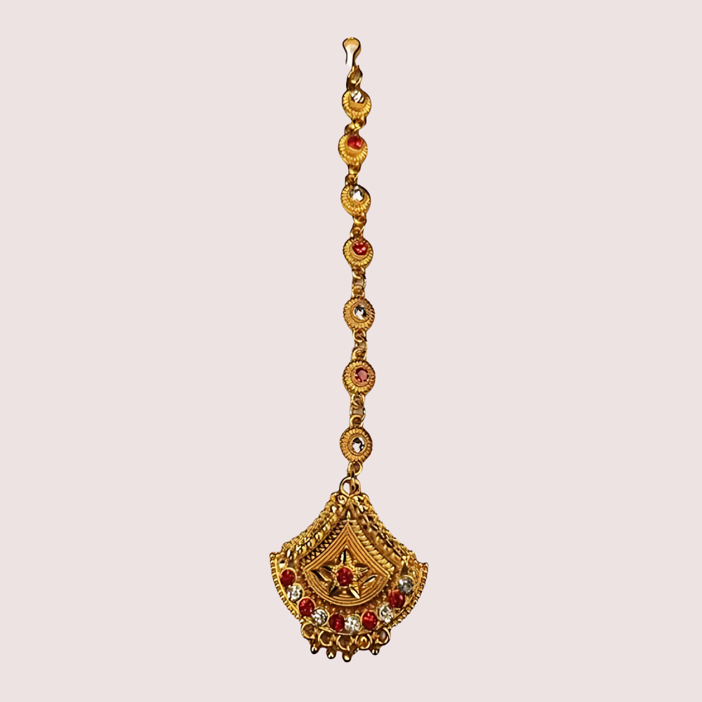 Women's Golden Designer Guloband, Elegant Golden Choker Set - Apparel - close-up detail view | Snazzyway