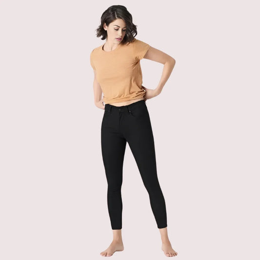 Women's Black Designer Jeans, Graceful Black Denim Pants - Apparel - front view | Snazzyway