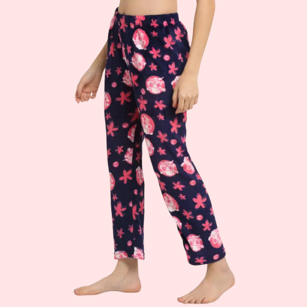Women's Printed Pajama Set, Stylish Loungewear - Apparel - close-up detail view | Snazzyway