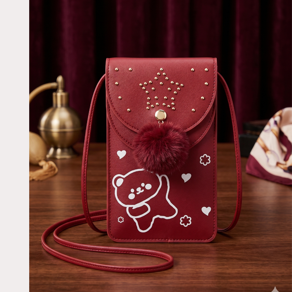 Women's Ruby Red Designer Sling Bag, Stylish Ruby Crossbody Purse - Apparel - back view | Snazzyway