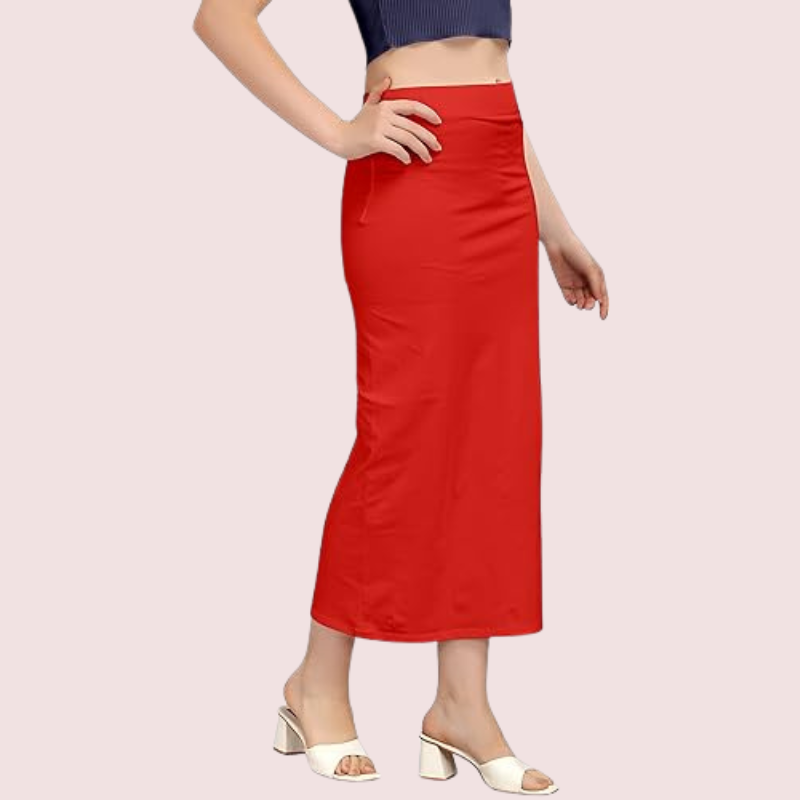 Women's Coral Red Cotton Petticoat, Exquisite Coral Shapewear - Apparel - back view | Snazzyway