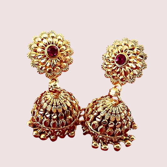 Women's Golden Designer Earrings, Classic Golden Stud Earrings - Apparel - front view | Snazzyway