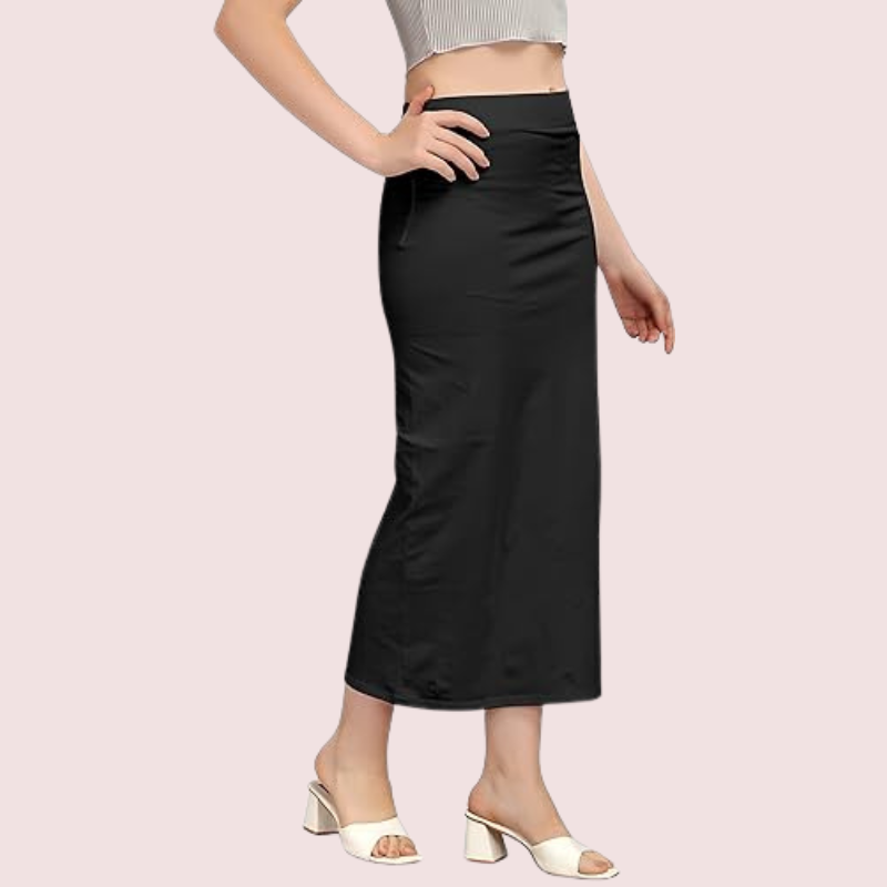 Women's Dark Black Cotton Petticoat, Radiant Dark Shapewear - Apparel - back view | Snazzyway