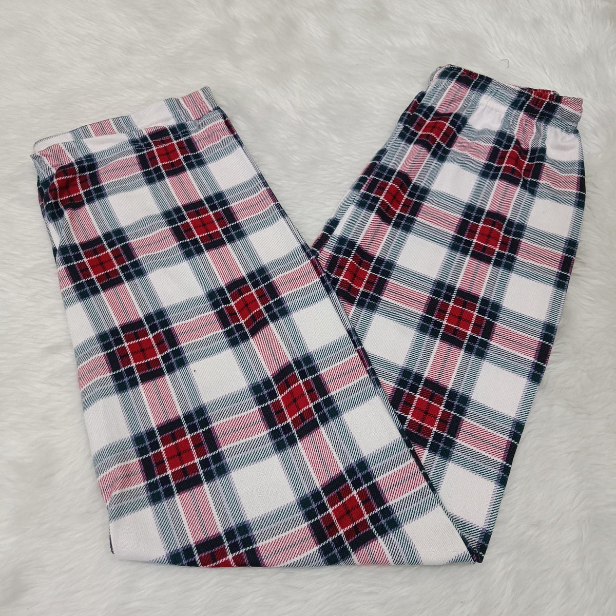 Women's Pyjama Full Pant - Red Checked - Western Wear - close-up detail view | Villows DTrendz