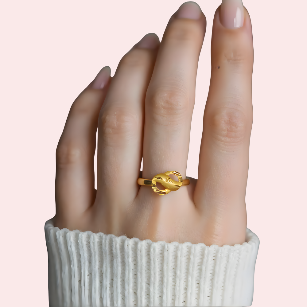 Women's Gold Designer Ring, Refined Gold Statement Ring - Apparel - front view | Snazzyway